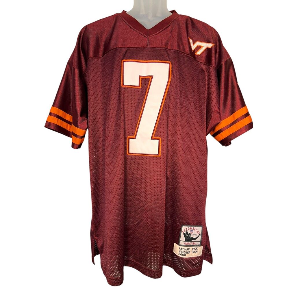 Mitchell & Ness Michael Vick #7 Virginia Tech Hokies 2000 Throwback Jersey 52